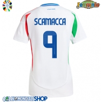 Maglie da calcio Italia Gianluca Scamacca #9 Seconda Maglia Femminile Europei 2024 Manica Corta